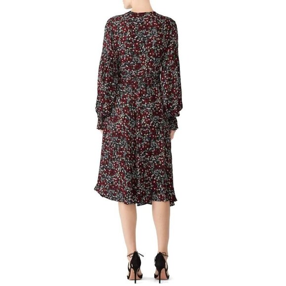 Nicholas Black Red Mini Daisy Wrap Midi Dress $595 - Picture 4 of 10
